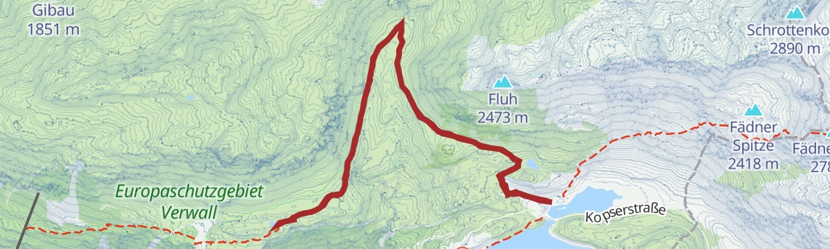 Route map: G.07 Zeinisjoch - Wiegensee